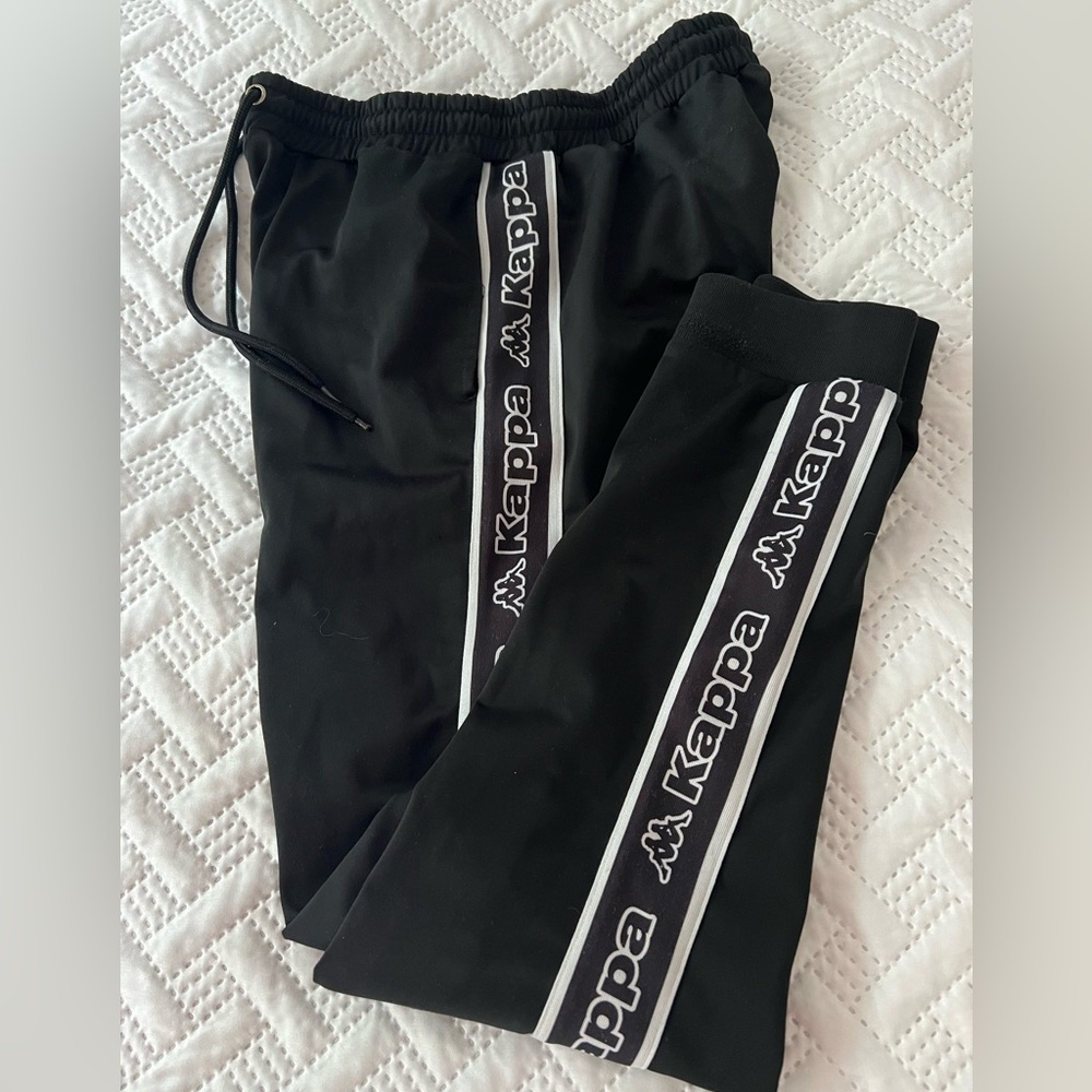 KAPPA Black White Leisure Activewear Athletic Pants, Adult Size Medium